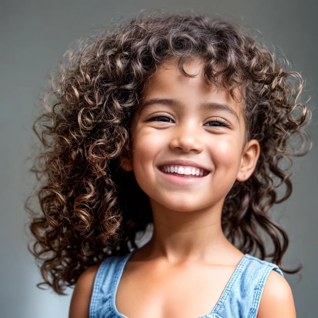 crianca sorrindo cabelo brilhante