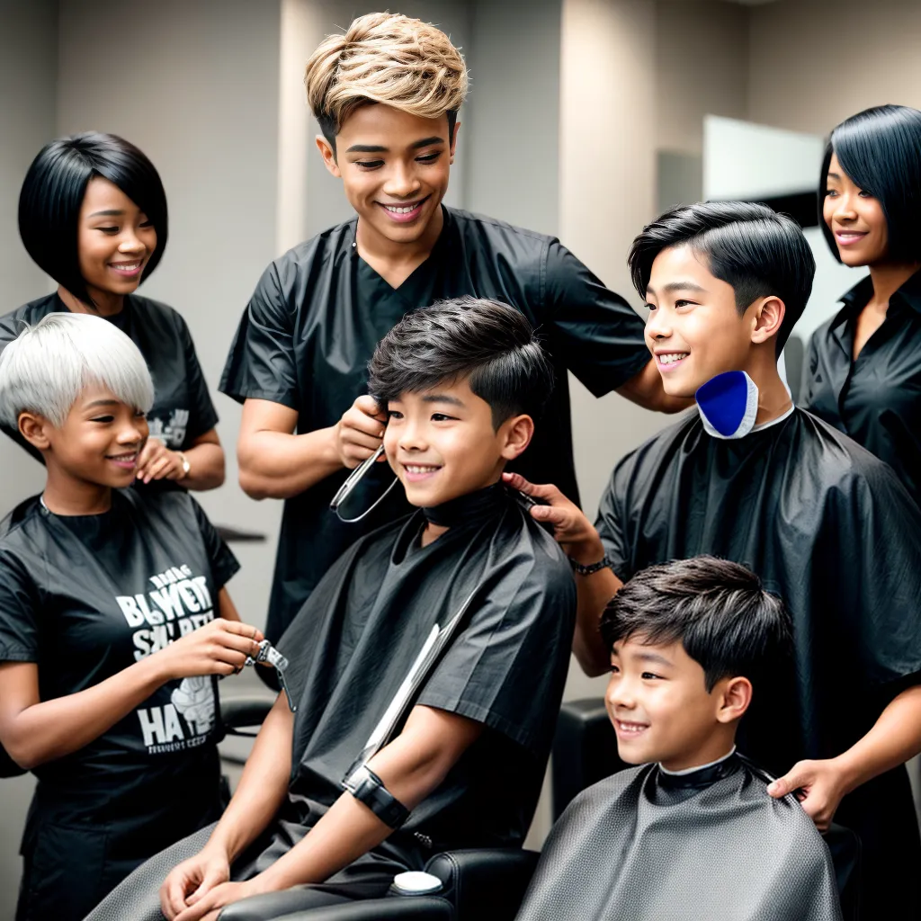 menino sorridente corte tendencia cabelo