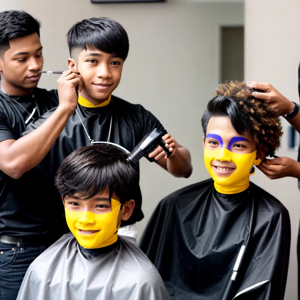 menino corte cabelo salao estilista