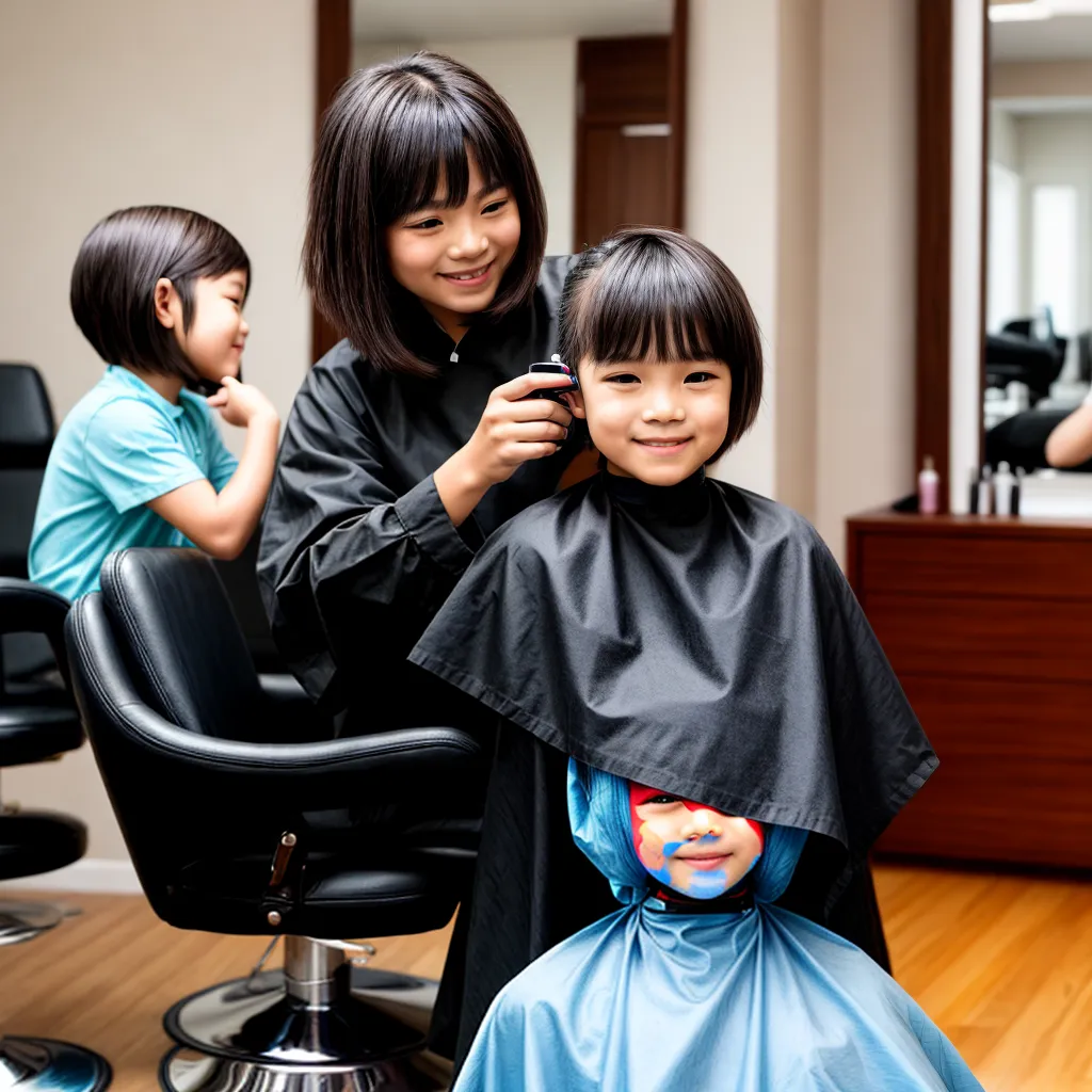 crianca feliz corte cabelo estiloso 1
