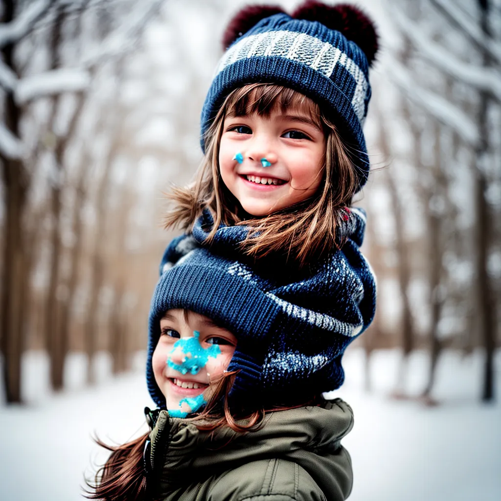 crianca sorriso chapeu inverno