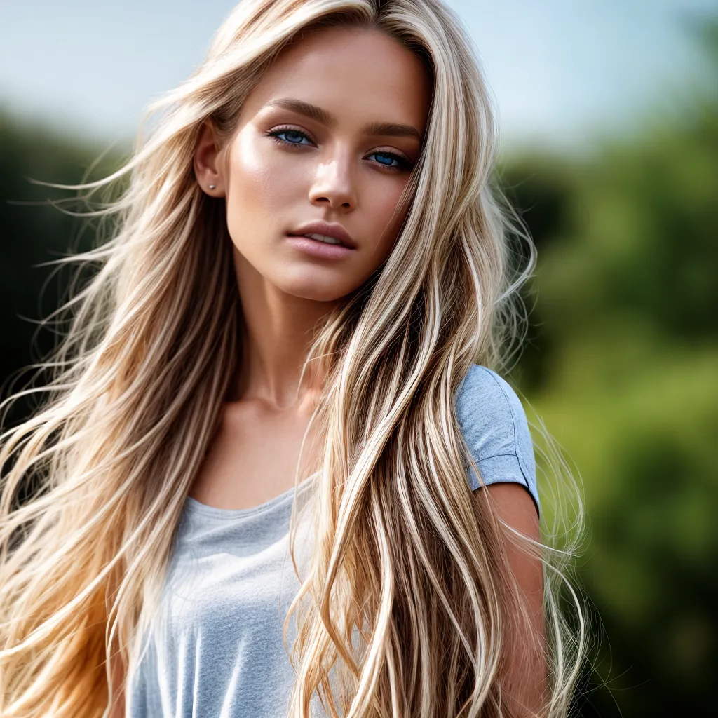 modelo loira cabelo dourado