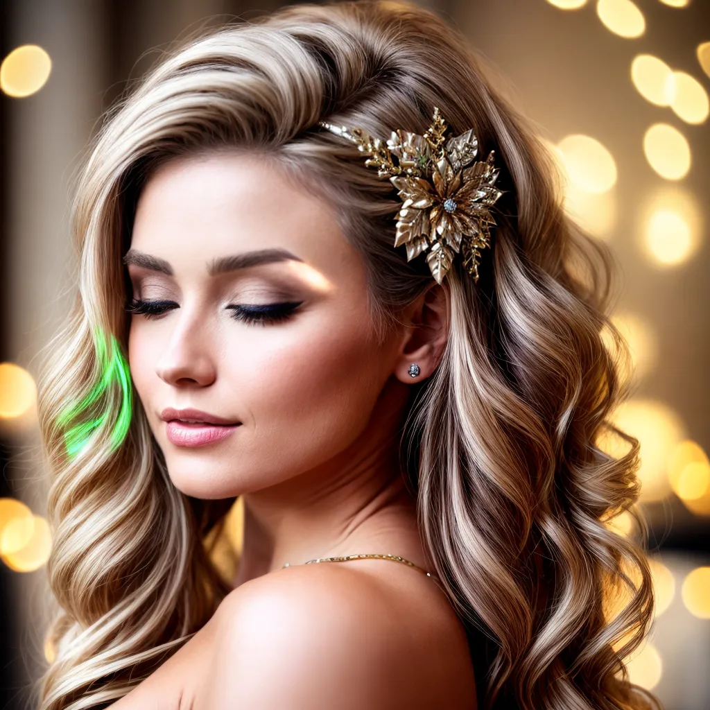 cabelo loiro ondas acessorio festivo