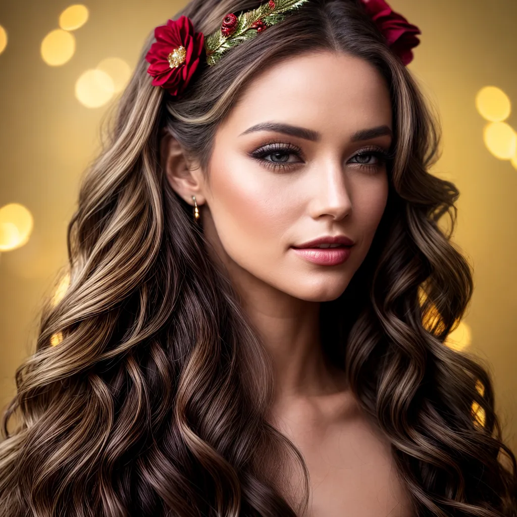 cabelo loiro ondulado acessorio festivo