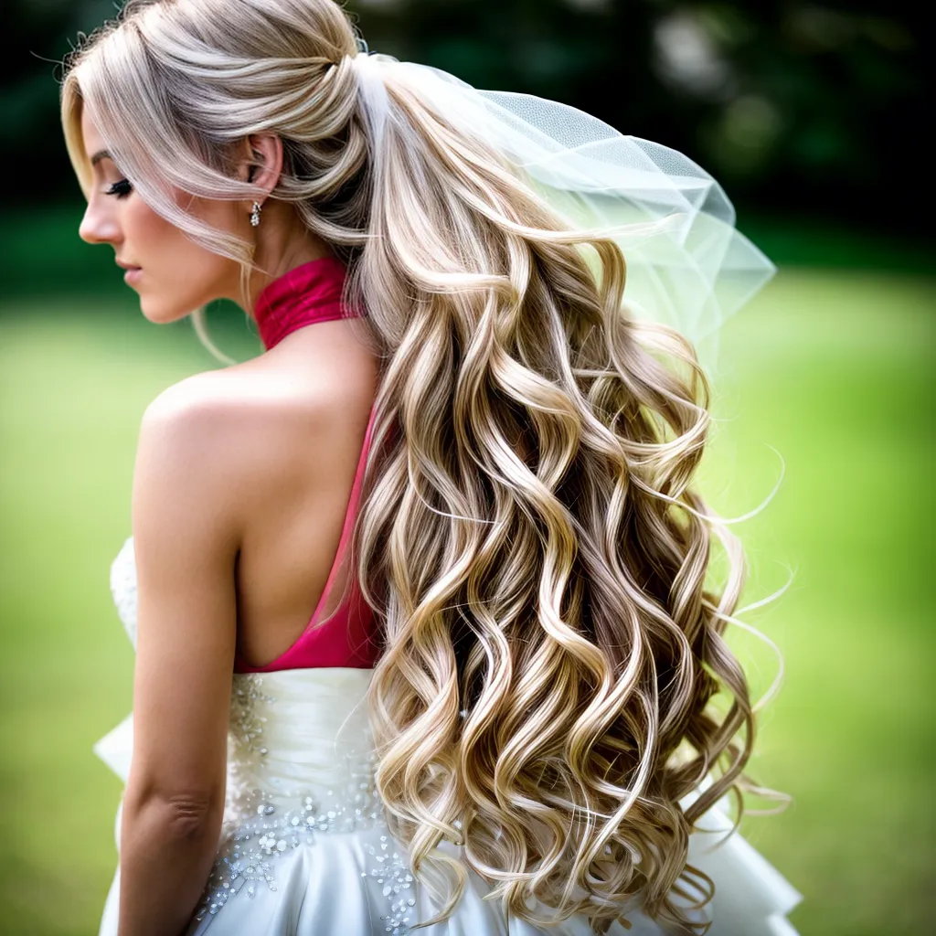 noiva loira cabelo flor branco