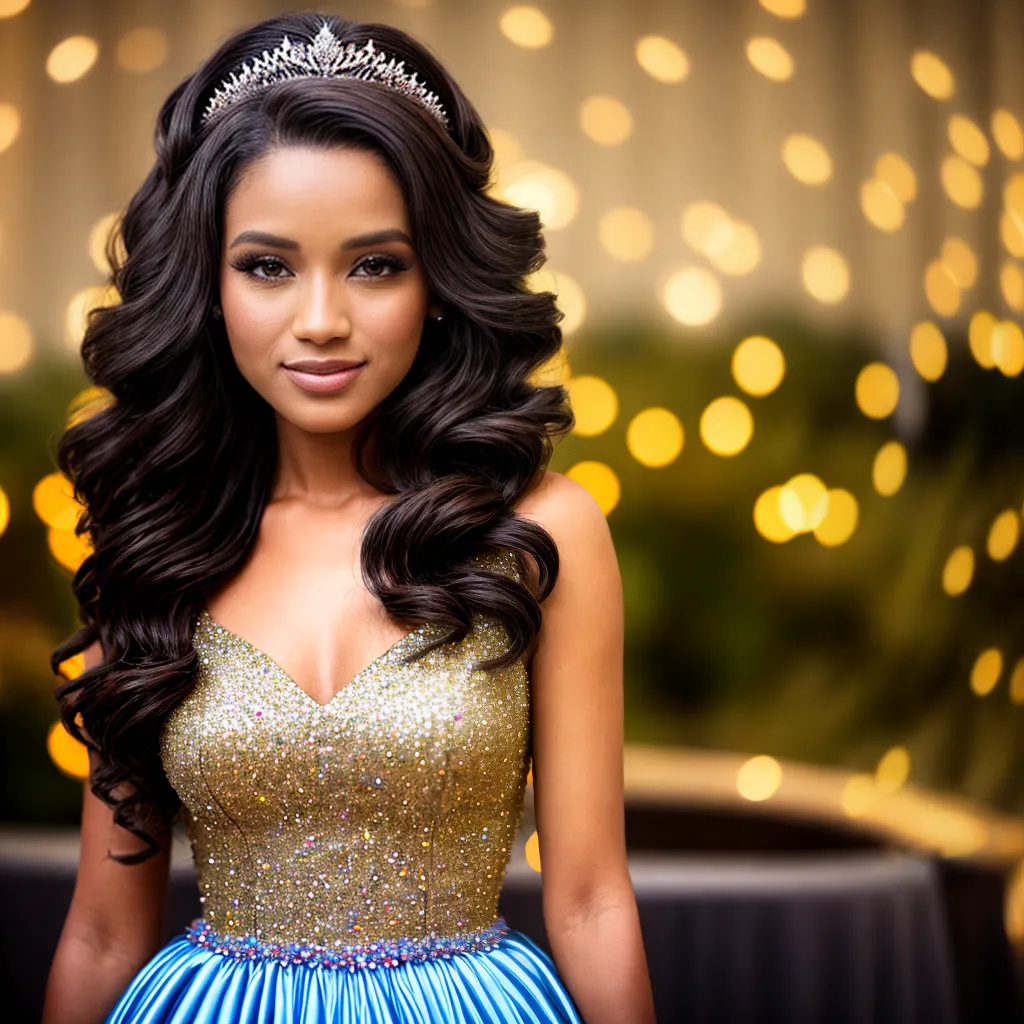 menina loira tiara vestido luzes