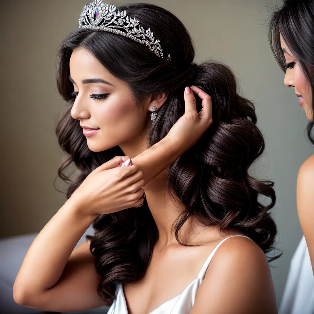 menina loira tiara preparacao debutante