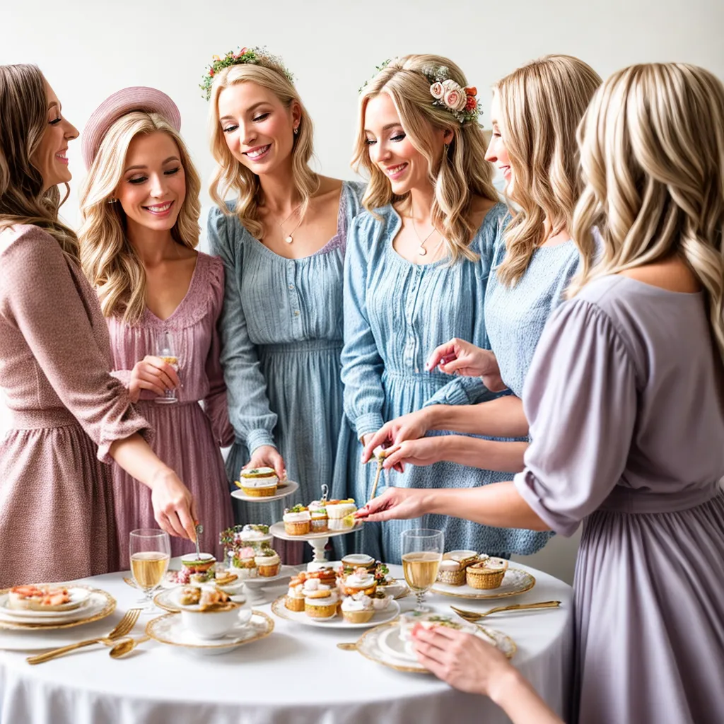 mulheres loiras cha vintage alegria