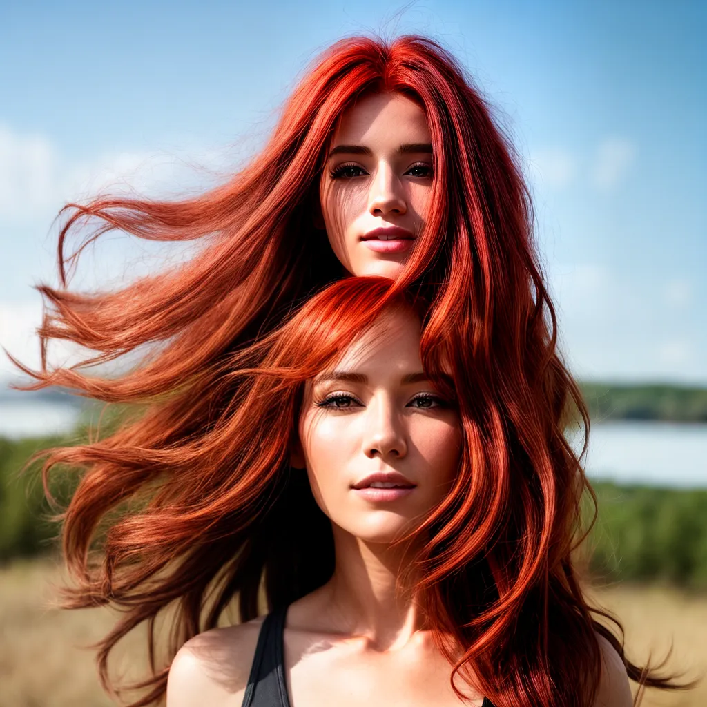 mulher cabelo vermelho vento ciencia