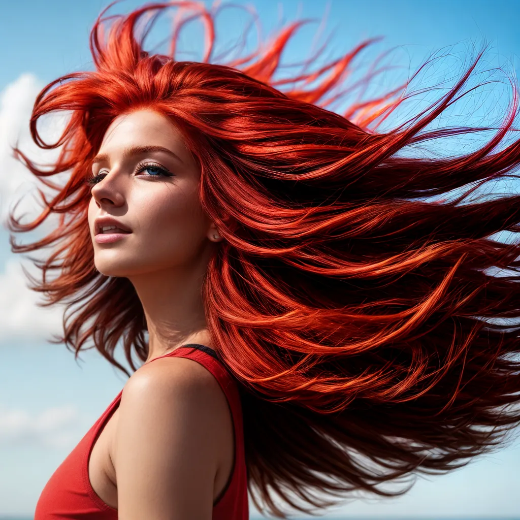 mulher cabelo vermelho fogo 1