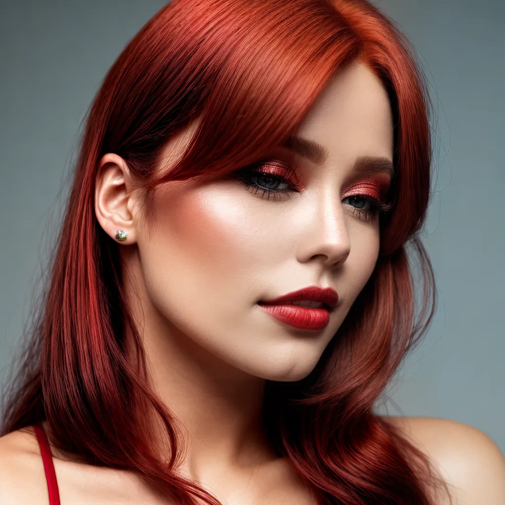 mulher cabelo vermelho maquiagem vibrante mulher cabelo vermelho maquiagem vibrante