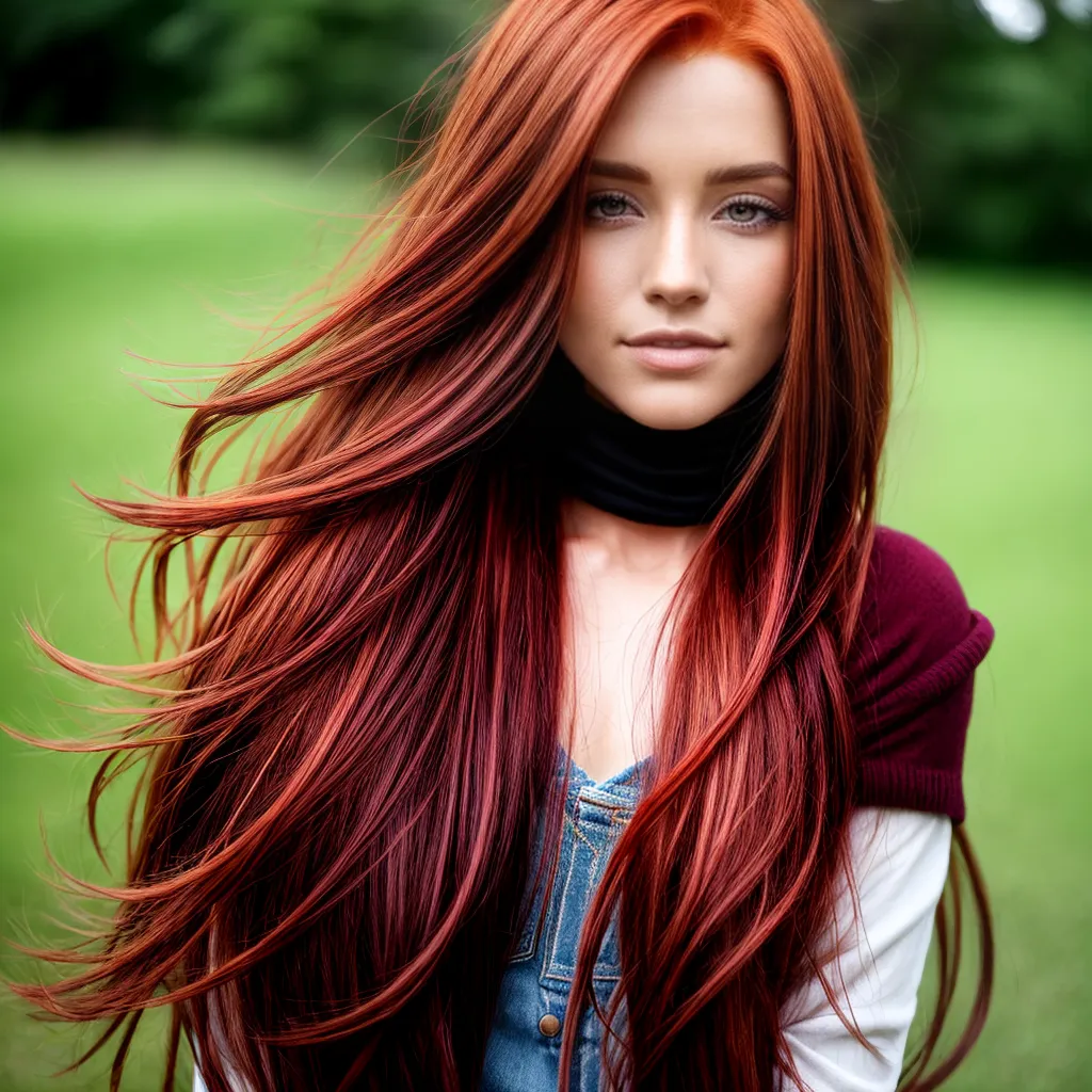 mulher cabelo vermelho destaques