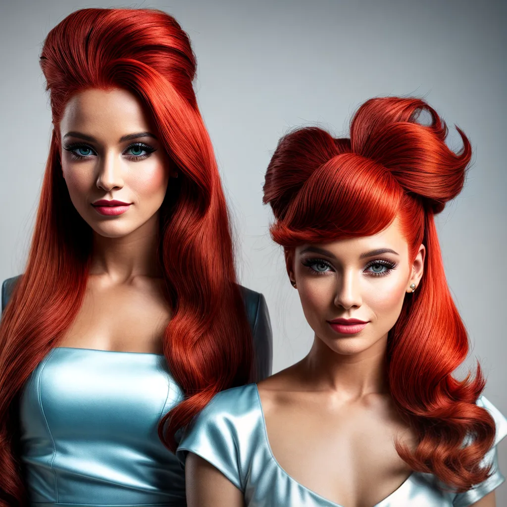 mulher estilosa cabelo vermelho retro 1