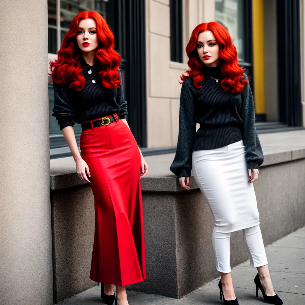 mulher estilosa cabelo vermelho retro 2