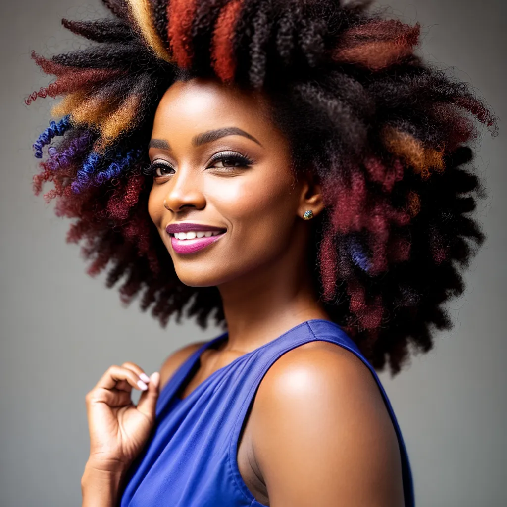 mulher pele escura cabelo colorido mulher pele escura cabelo colorido