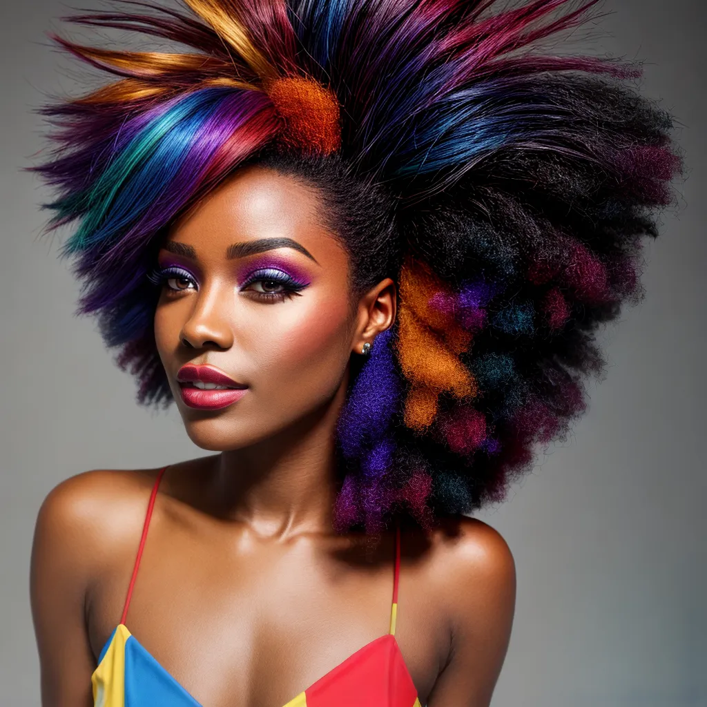mulher pele escura cabelo colorido 2 mulher pele escura cabelo colorido 2