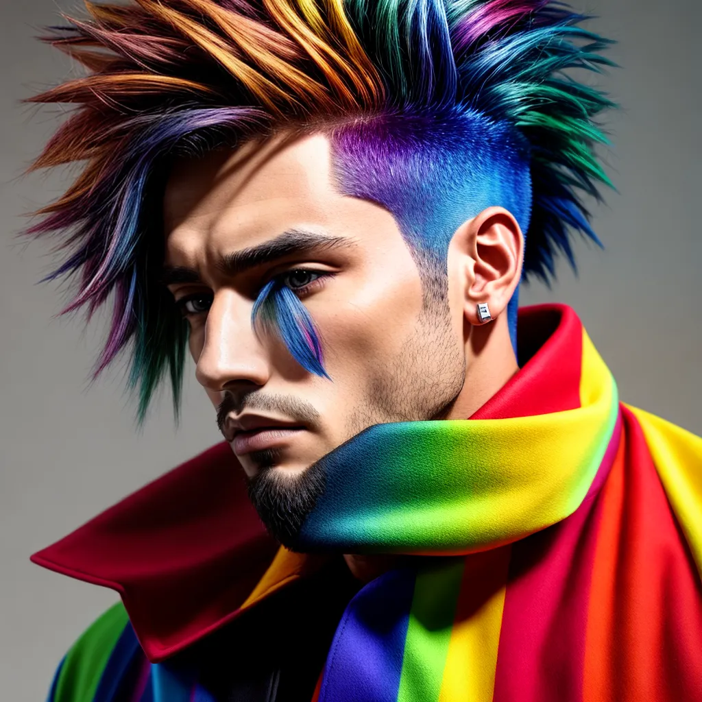 cabelo colorido jovem estiloso