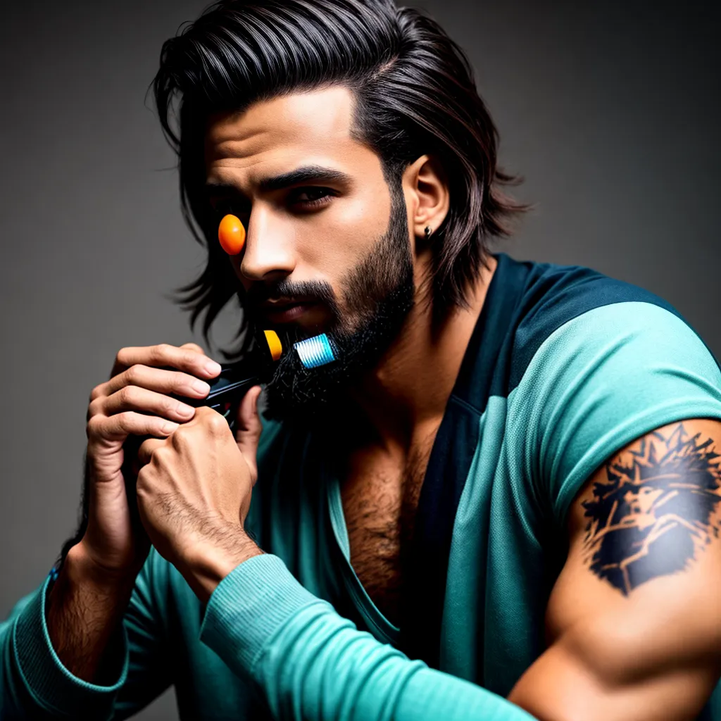 cabelo azul eletrico homem