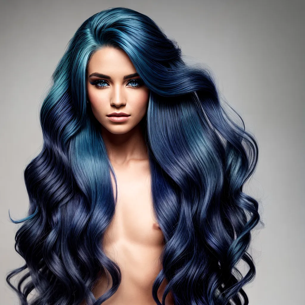 mulher cabelo azul vibrante 1