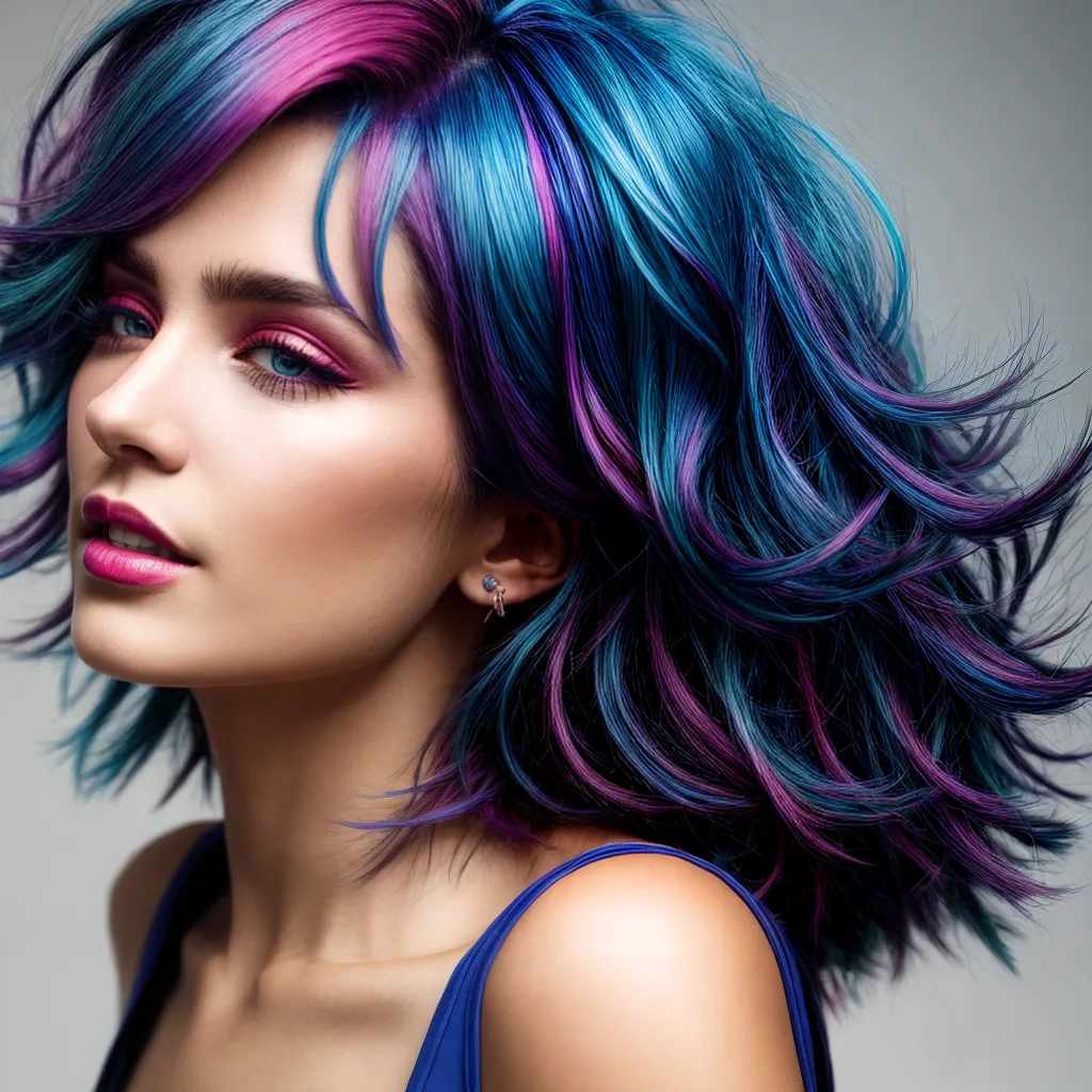 cabelo azul vibrante