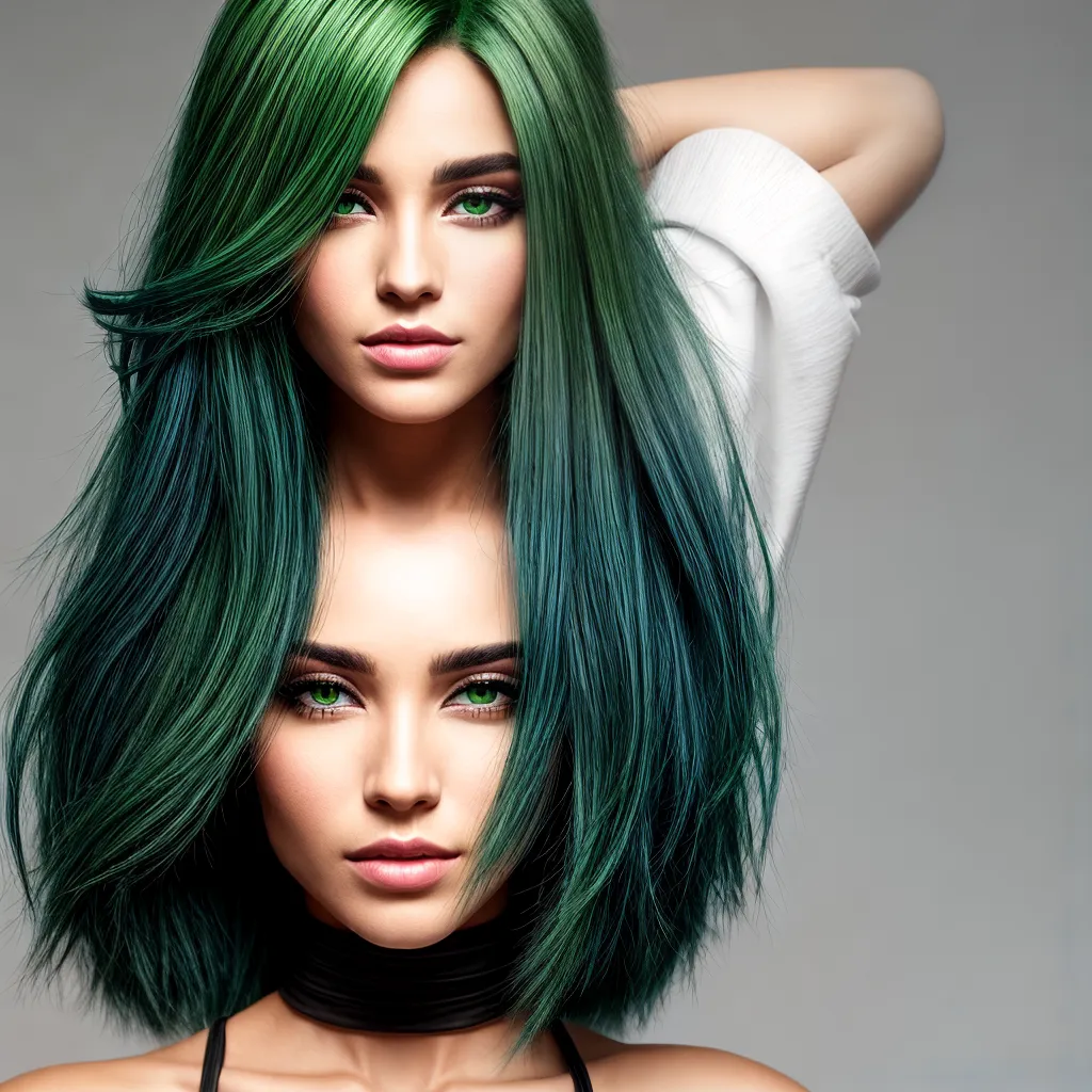 cabelo verde unico confiante