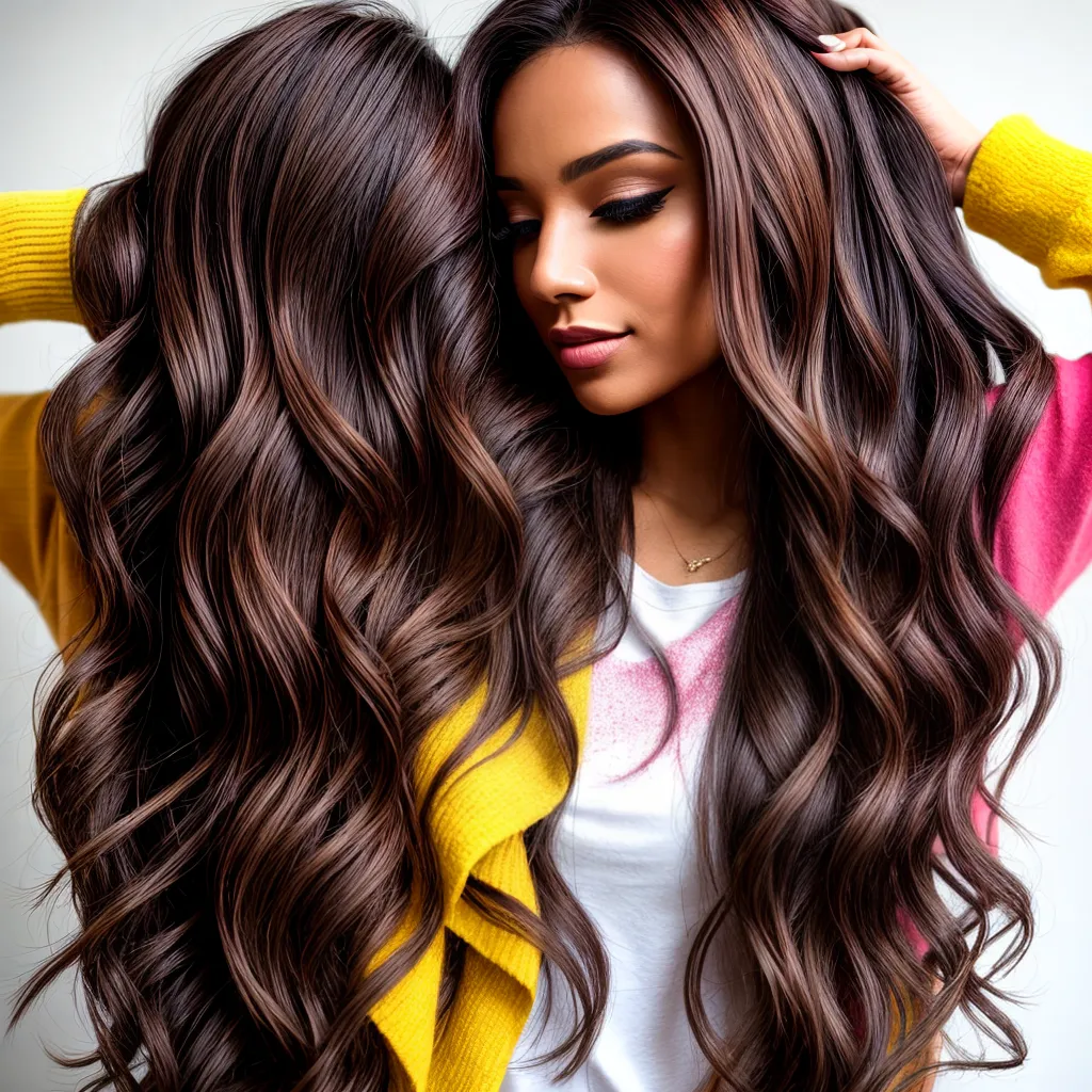 mulher cabelos coloridos ondas confianca
