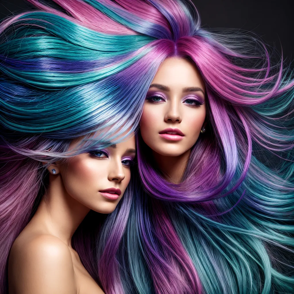 cabelo colorido mulher fantasia
