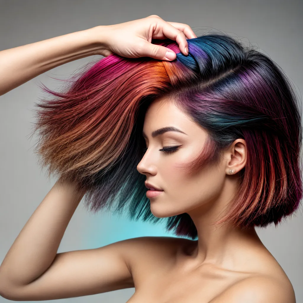 mao aplicando tinta cabelo contraste
