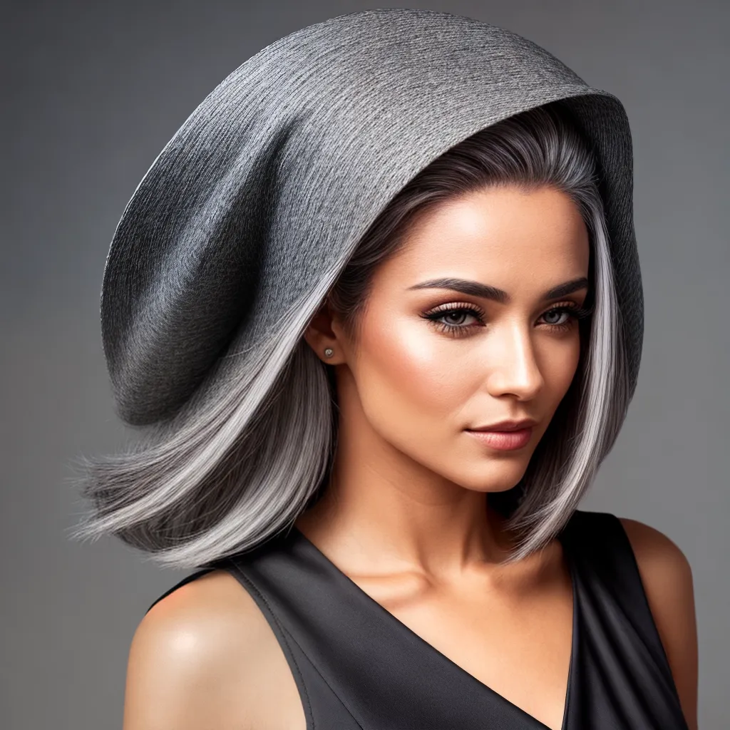 mulher estilosa cabelo cinza