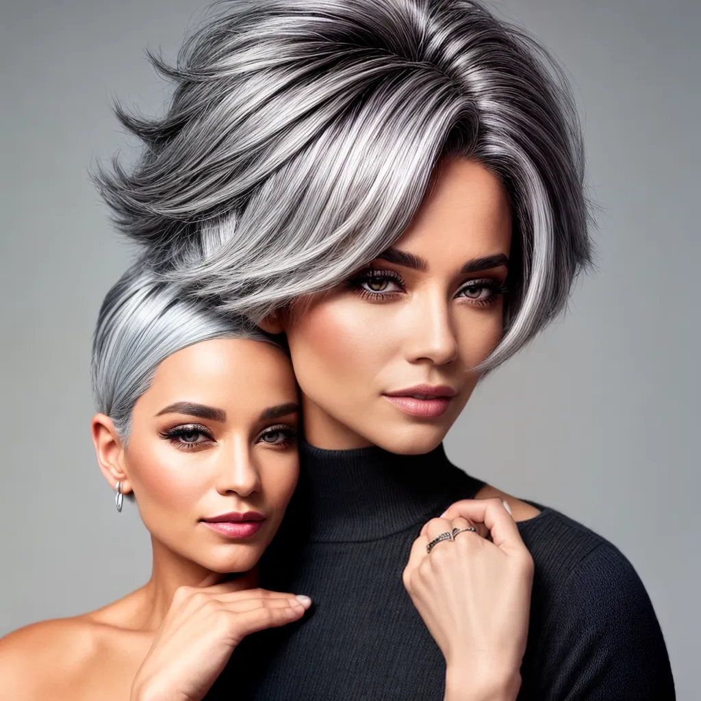 mulher estilosa cabelo cinza 2