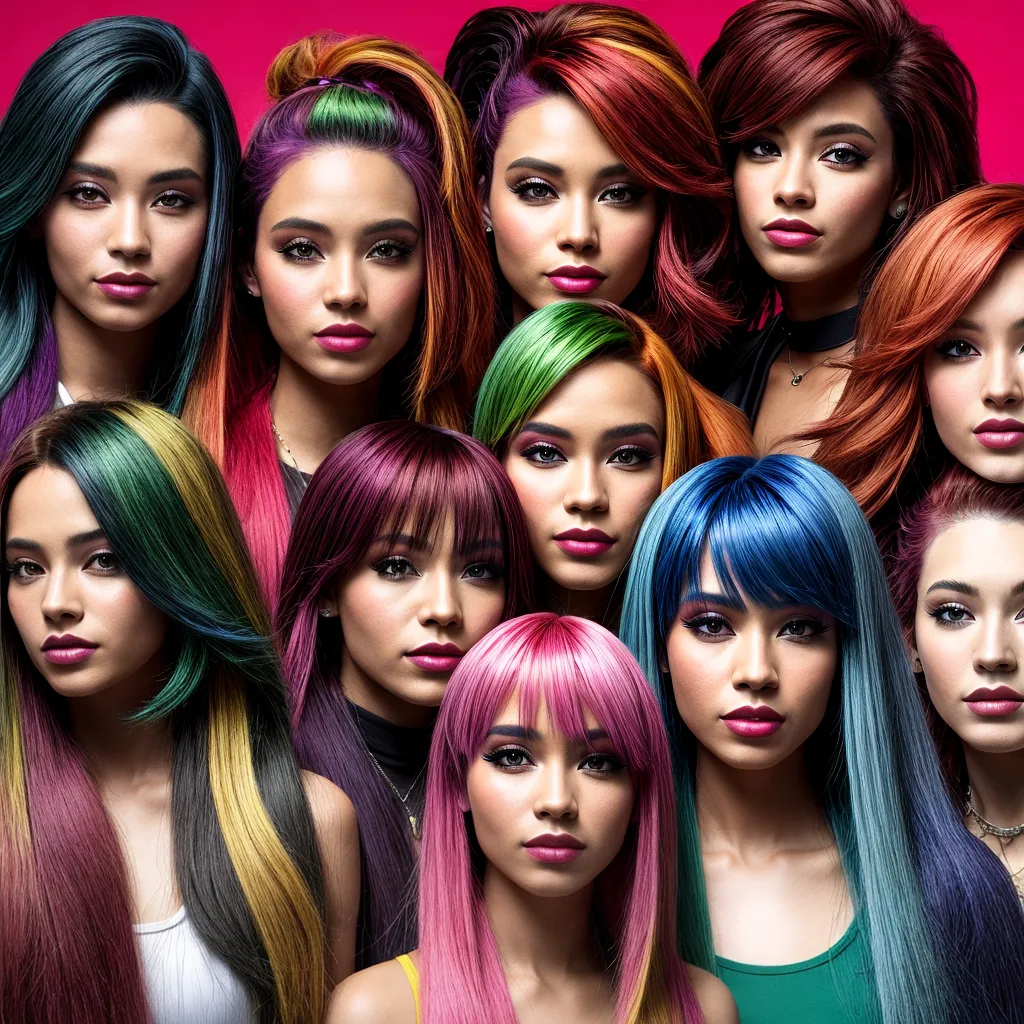 cores cabelo 90s neon pink azul