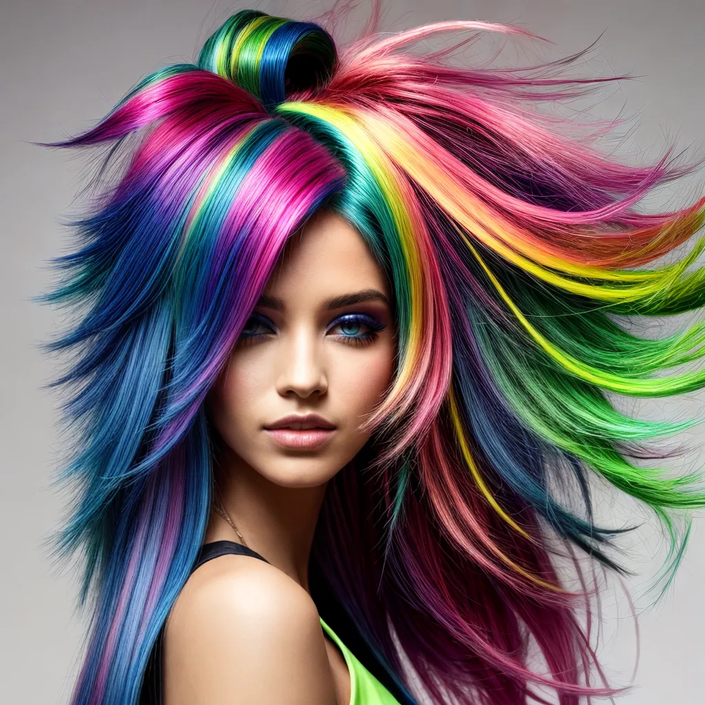 cabelo colorido neon tendencia 2000