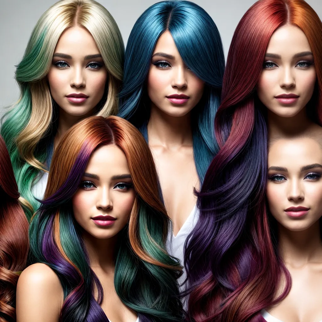 opcoes cabelo liso cores vibrantes