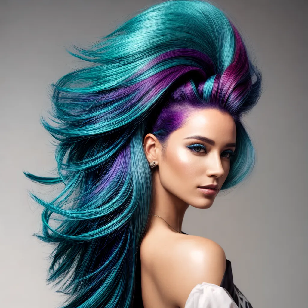 mulher cabelo turquesa vibrante 1