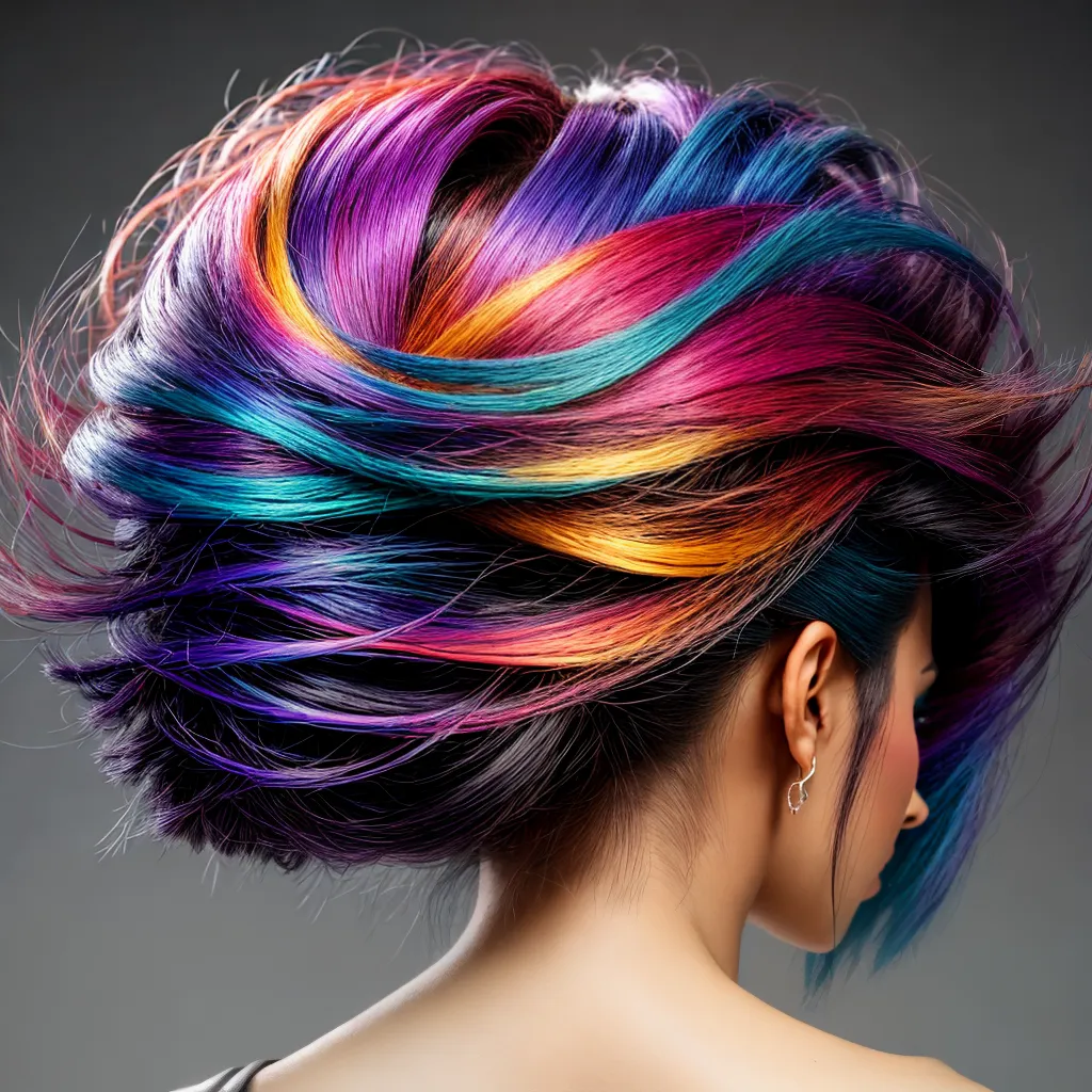 cabelo colorido geometrico moderno