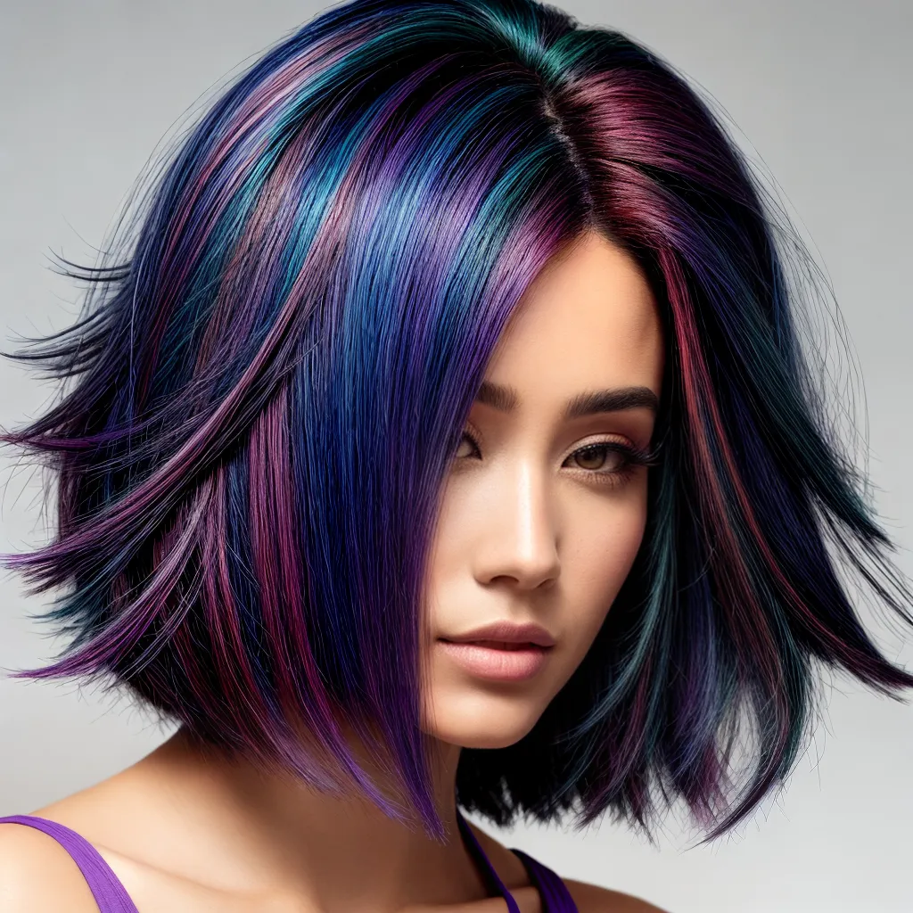 cabelo geometrico cores vibrantes