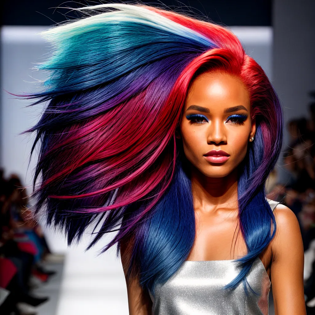 modelo passarela cabelo vibrante