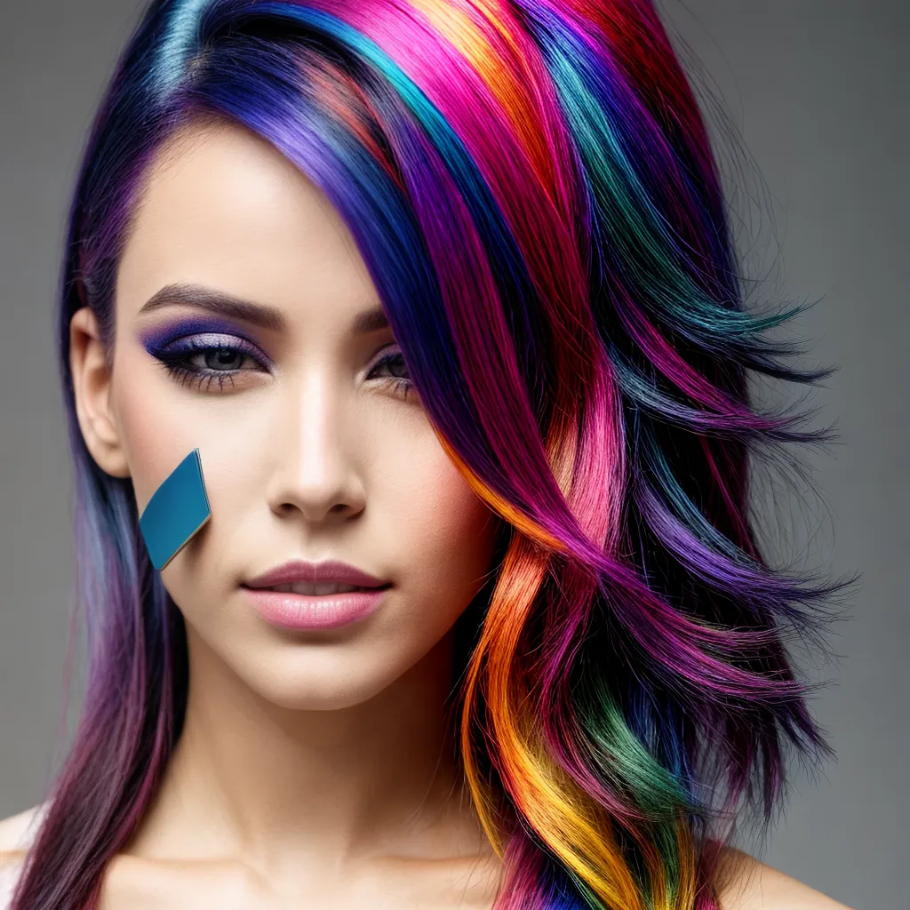 modelo moda cabelo colorido