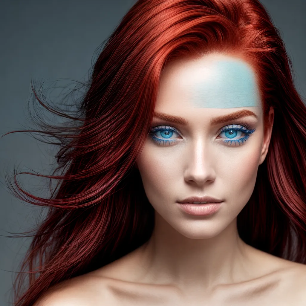 mulher olhos azuis cabelo vermelho 2