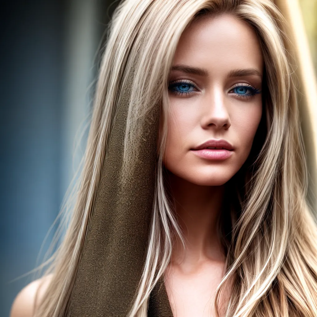 mulher olhos azuis cabelo loiro dourado