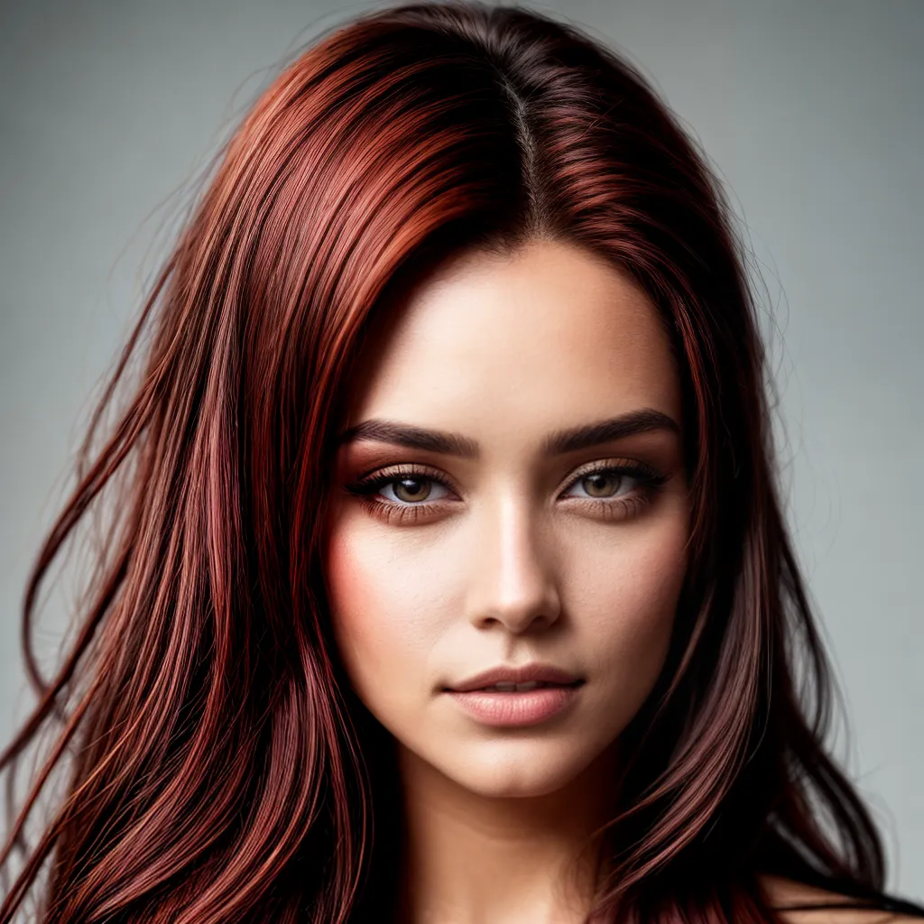 mulher olhos escuros cabelo vermelho 3