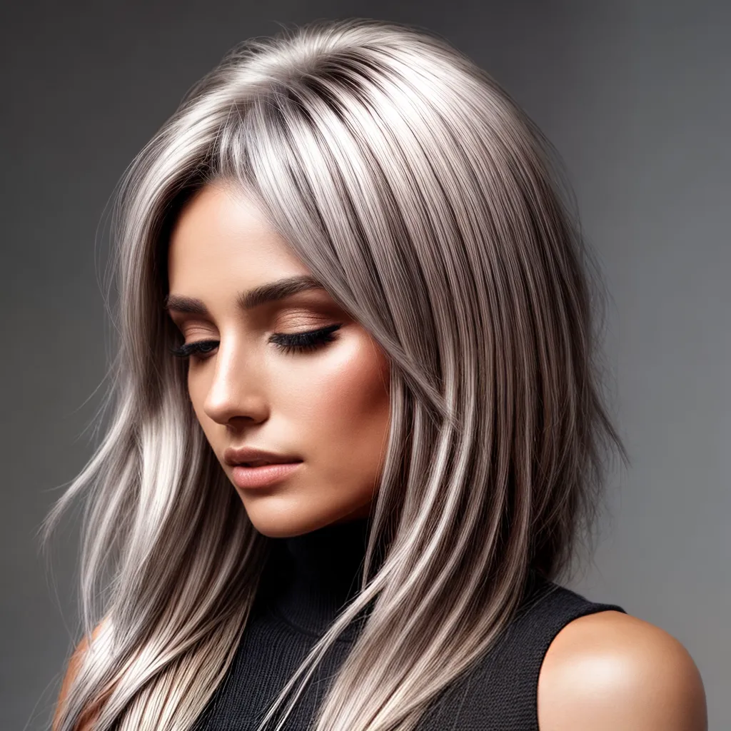 Cabelo com mechas em tons frios