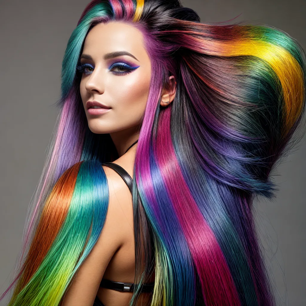 mulher cabelo destaque zigzag colorido mulher cabelo destaque zigzag colorido