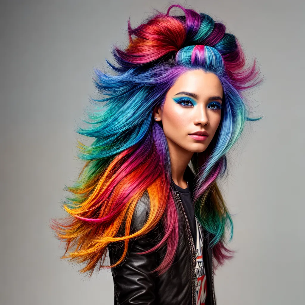 cabelo colorido xadrez estiloso