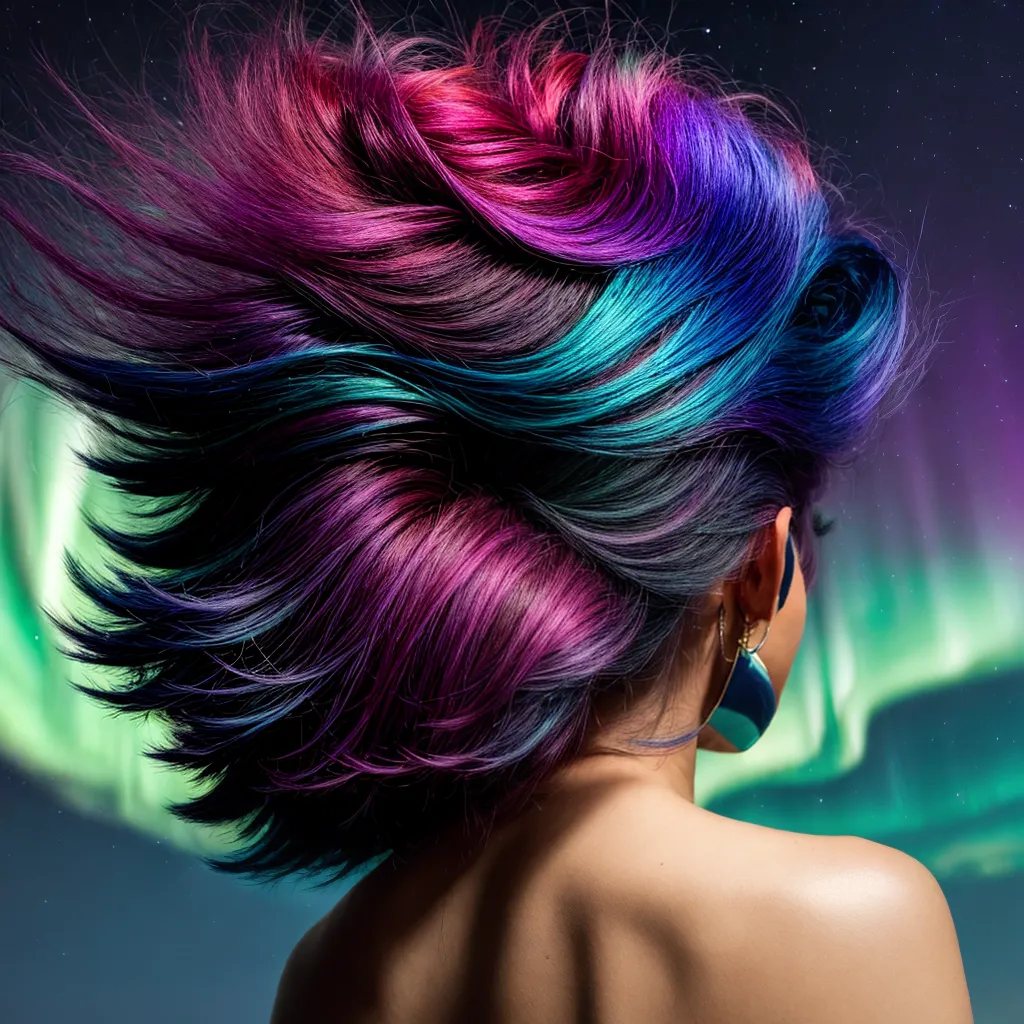 cabelo aurora boreal vibrante