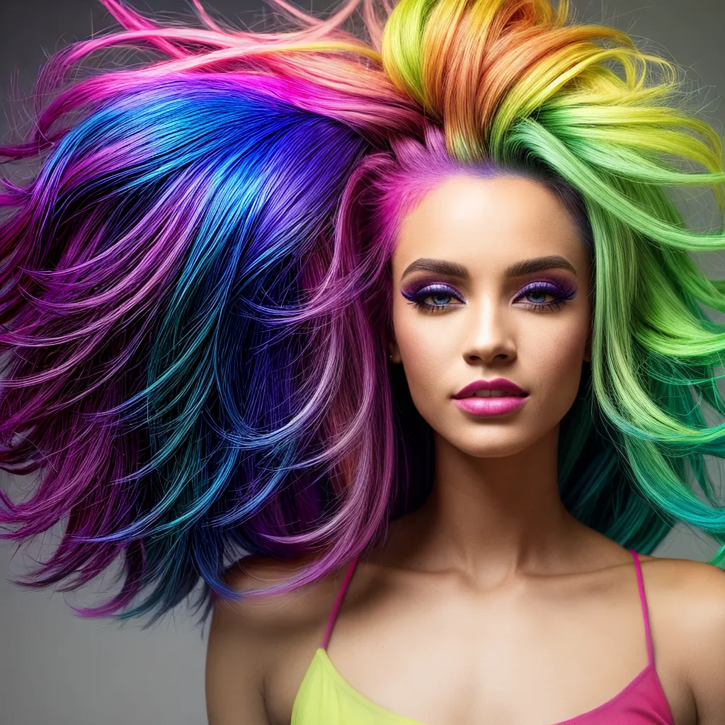 destaque cabelo neon vibrante