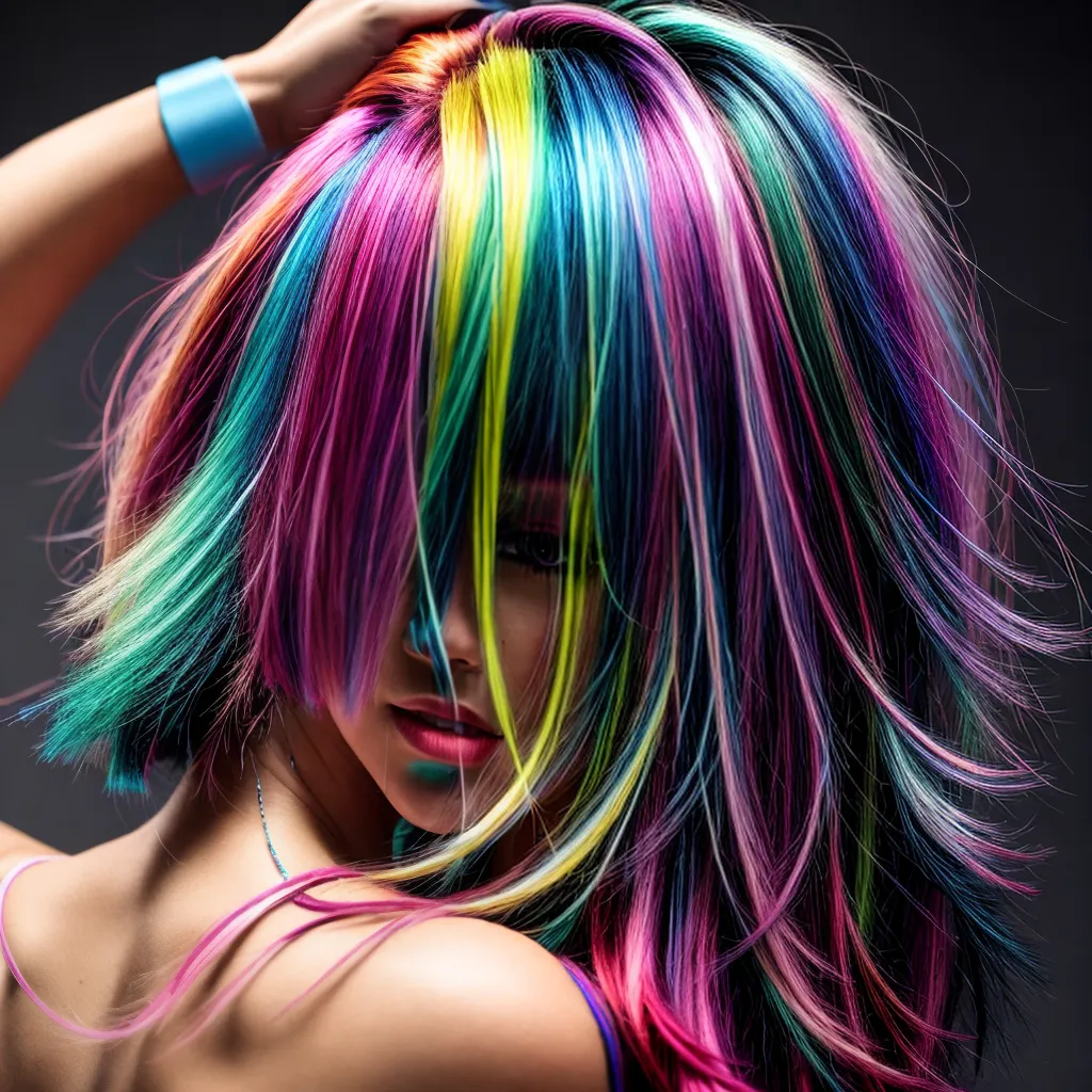 cabelo neon destaque vibrante