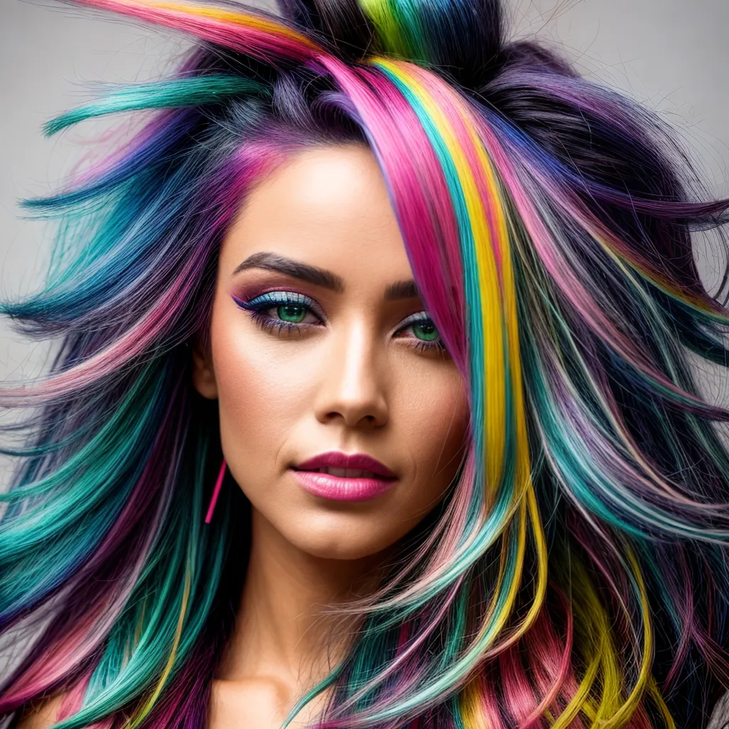 cabelo mulher destaque neon
