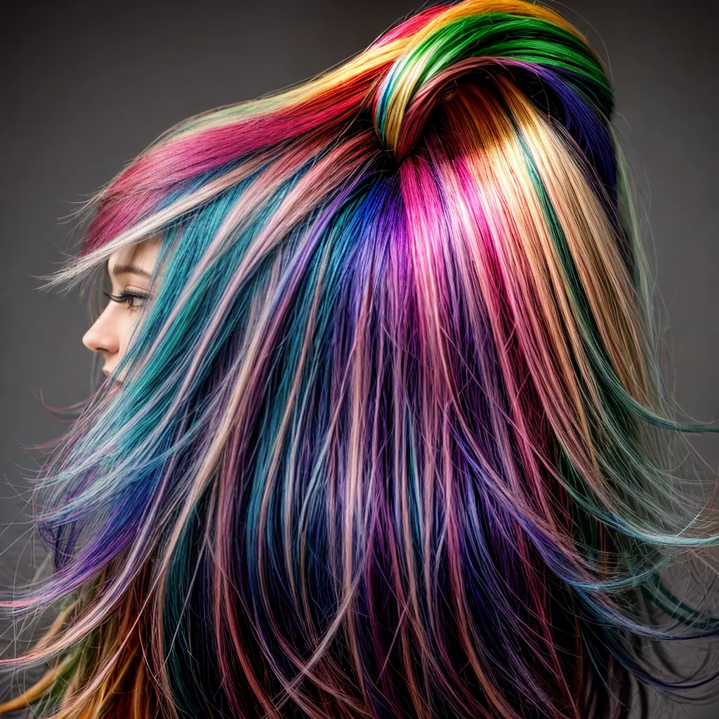 cabelo colorido estilizado unico