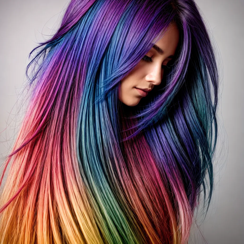 cabelo ombre arco iris